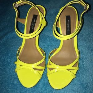 Anne Taylor Yellow Neon Strap heels